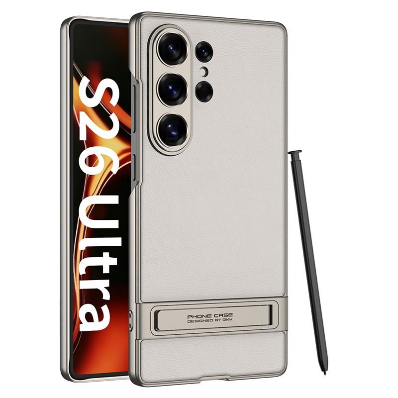 Тонкий Ультратонкий Веганский Кожаный Чехол для Телефона Со Подставкой Shockproof Чехол для Galaxy S26 Ultra Samsung Galaxy S26 Ultra