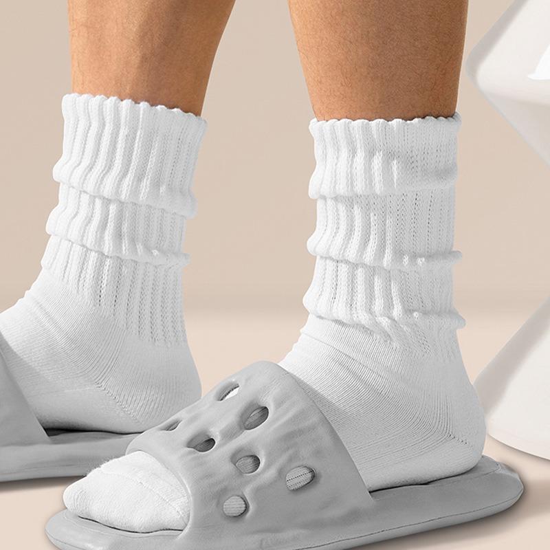 Chaussettes Mi-Mollet pour Femmes Extra Longues Montantes jusqu'au Genou Chaussettes Froncées Empilées Coton Chaussettes de Bottes pour Femmes Filles