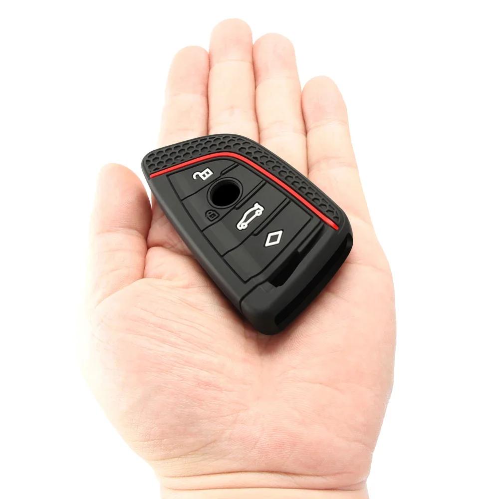 Silicone Car Remote Key Case Cover Shell for BMW X1 X3 X5 X6 X7 1 3 5 6 7 Series G20 G30 G11 F15 F16 G01 G02 F48 Car Accessories