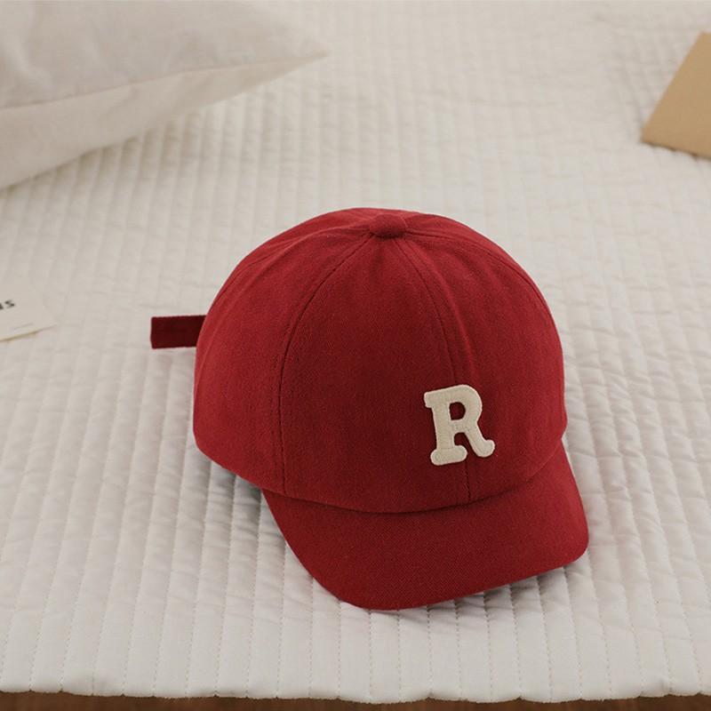 Korean Letter Embroidered Baby Cap Summer Toddler Boys Girls Cotton Baseball Caps Solid Color Kids Adjustable Peaked Hat