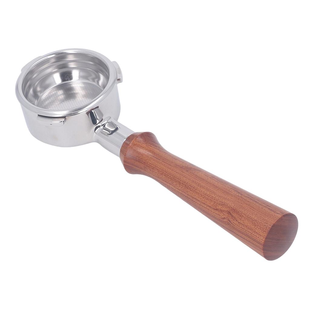 58 mm bottenlös portafilter Trähantag Rostfritt stål Korg Avtagbar 3-öron Kaffeporfiter för Barsetto