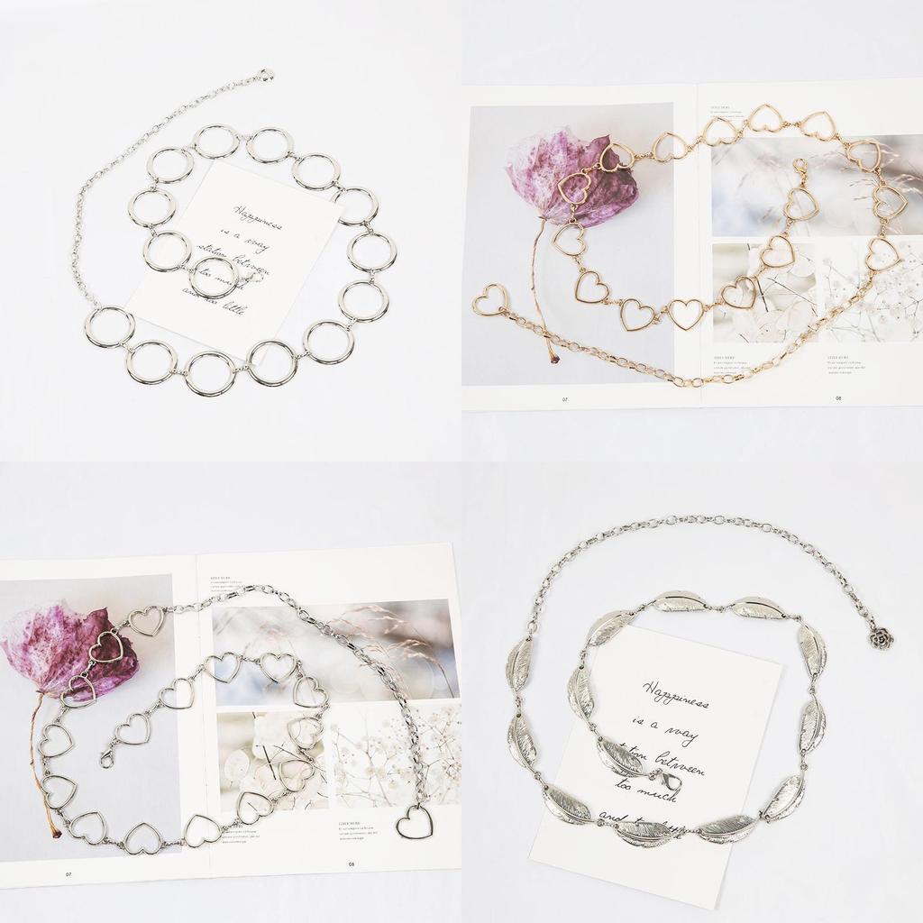 Heart Leaf Metal Belt For Women With Embellished Charm For Fashion Dress Wear