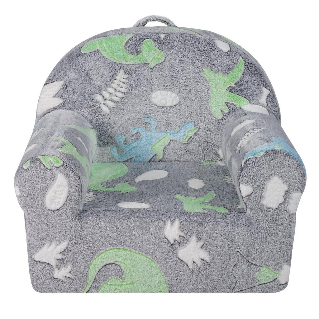 Toddler Chair Glow In the Dark Plush Baby Chair Playroom Furniture Grey