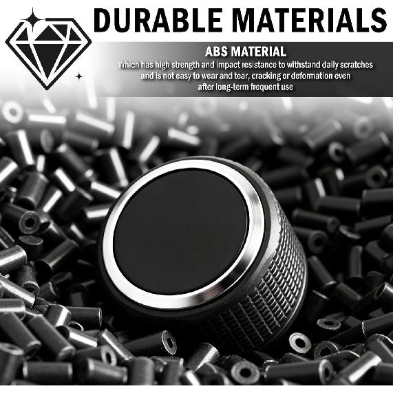 2PCS Car Radio Knobs Replacement OEM#22912547,Anti-Slip Volume Knob Compatible with Cadillac Escalade Buick Enclave Chevy GMC,Rear Audio Volume