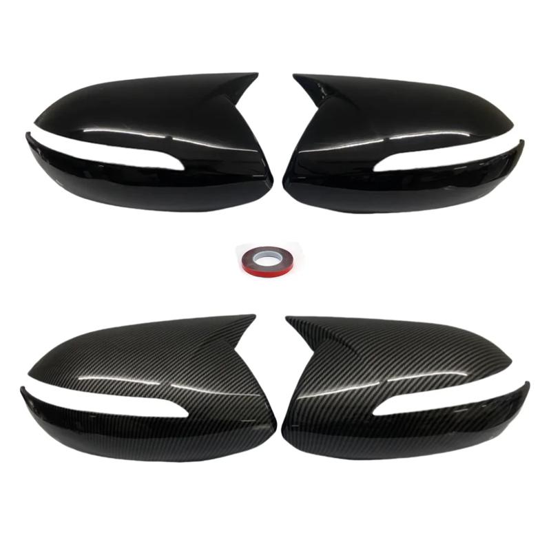 Car Decoration Door Mirror Cover For Kia Sportage KX5 2010-2015 Carbon Fiber Glossy Black Car Rearview Accessories