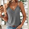 Summer Tops Lace V-neck Suspenders Hollow Streetwear Wear Polyester Sleeveless Design Lady Vest Dating Supply
