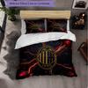AC Milan Pattern 3 Pieces Bedding Set Soft Microfiber Duvet Cover with Pillow Cases for Bedroom