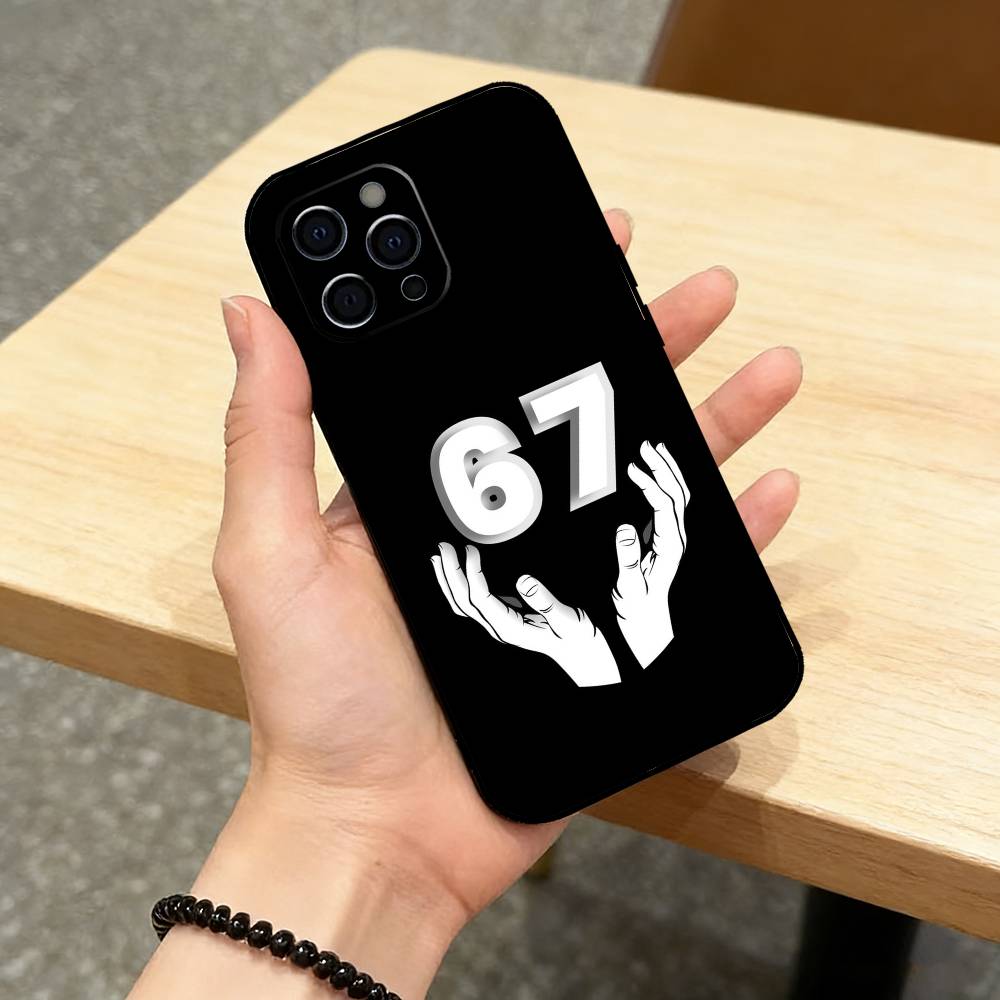 s-Six Seven 67 SS   Phone Case For iPhone 17,16,15,14,13,12,11 Plus,Pro Max,XS,Soft Silicone Black Cover