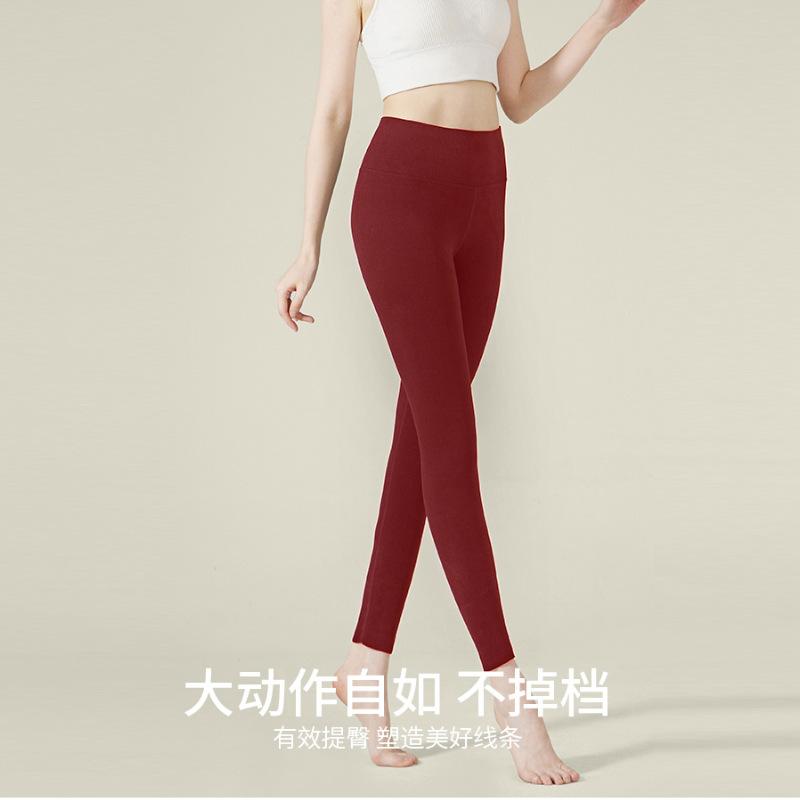 High Waist Women's Thin Base Layer Polar Fleece Warm Pants Self-Heating Thermal Leggings Seamless Slim-Fit Tummy-Control