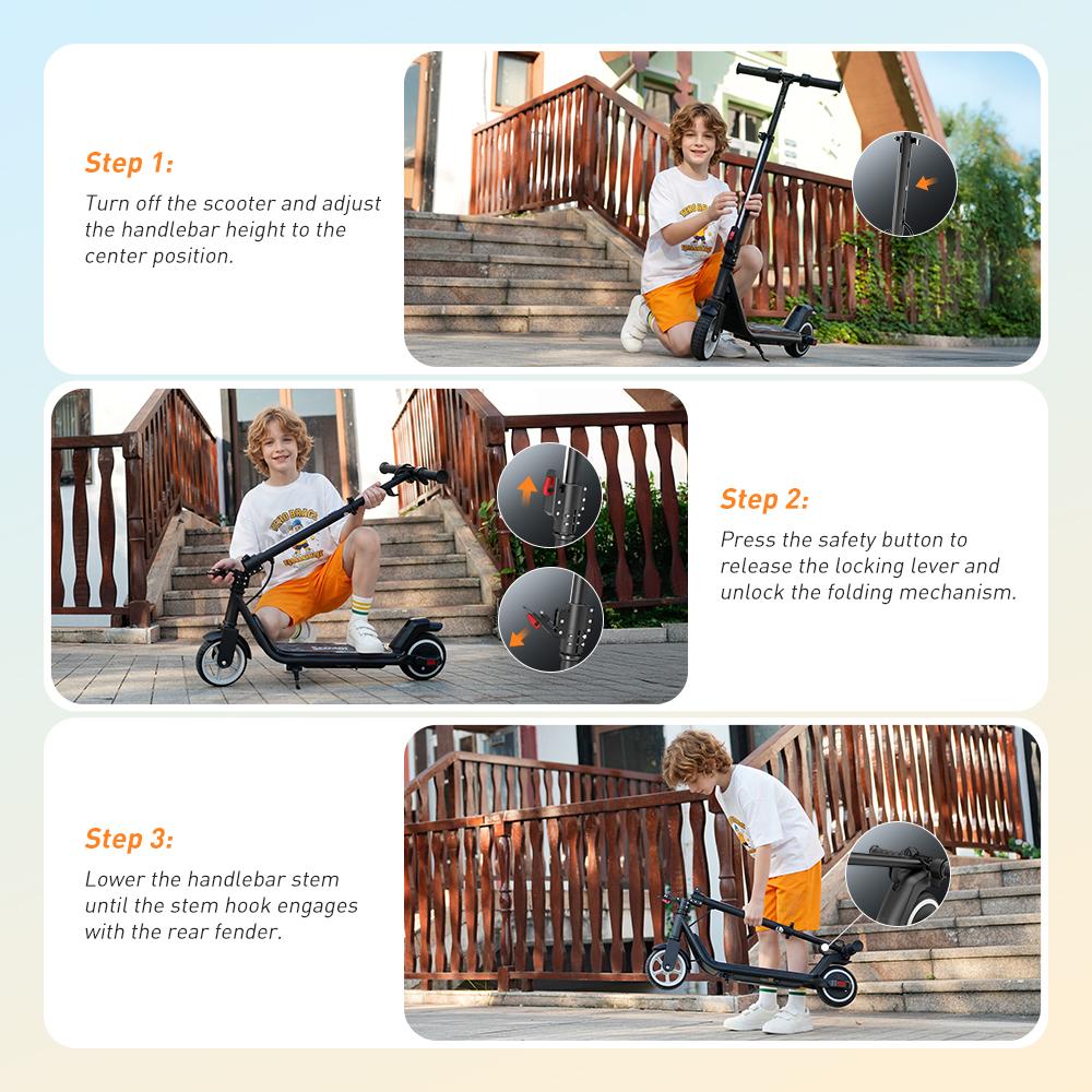 Foldable Electric Scooter for Children iScooter iK3Max 200W Motor Power 8/13/19 km/h Speed 70 kg Maximum Load Capacity