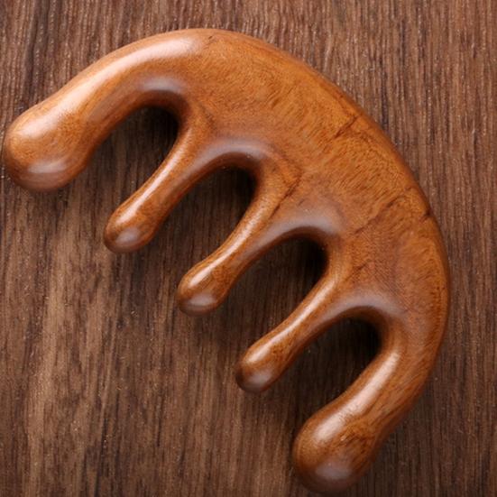 Sandalwood Scalp Massage Comb Multi-functional Meridian Comb Wooden Wide Tooth Face Head Body Massager Guasha Scrubber Tool