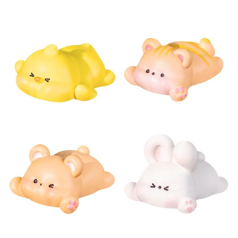 6pcs Cartoon Animal Desk Ornaments Resins Decorative Miniature Figurines Accessories for Kids Room and Living Room Table
