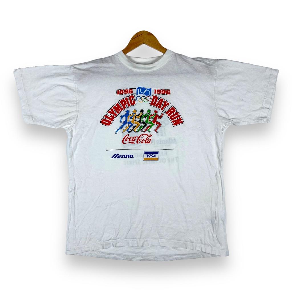 Vintage 90er Jahre OLYMPISCHER Tagelauf 100. Jubiläum Coca Cola T-Shirt Einheitsgröße
