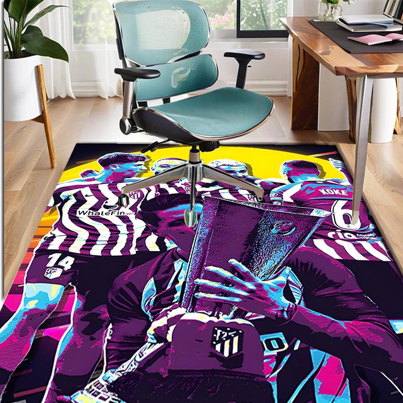 Football Club Pattern Rug, Indoor/Outdoor Mat, for Picnic, Gameroom, Bedroom, Office, Living Room, Home Decor Carpet, Birthday Gift