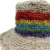 Boho Hat - Hand Knit Hemp Cotton Rainbow