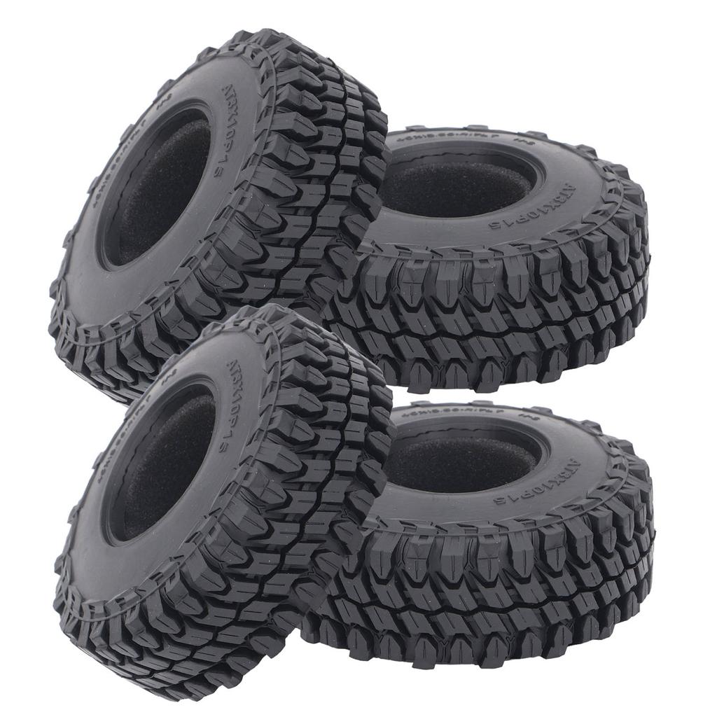 4PCS Rubber Tires Wear Resistance 1 10 RC Climbing Car Tire Replacement for SCX10 115mm Diameter 40mm Width Black