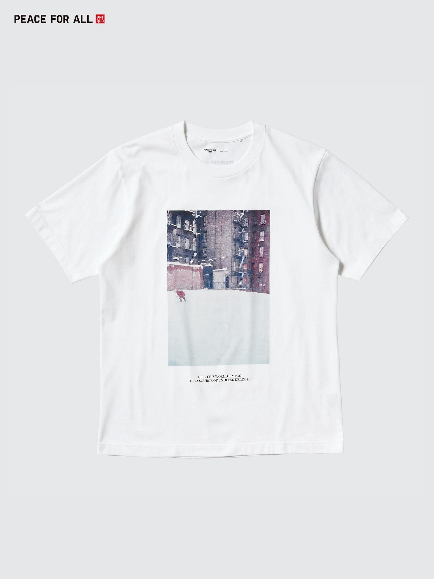 

Футболка Uniqlo Peace For All с коротким рукавом и рисунком, стандартный крой, Saul LeiTer 00 WHITE/UNISEX XXL