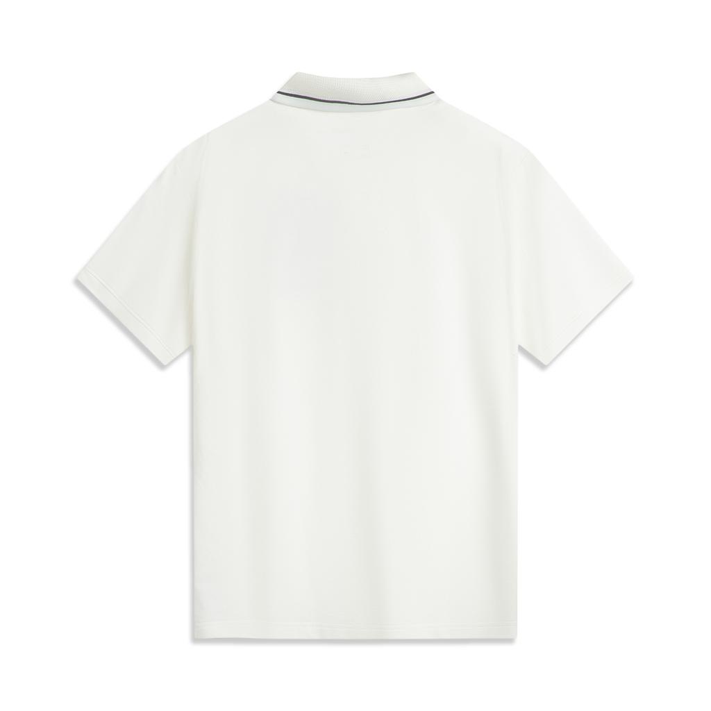 Li-Ning Color Block Comfortable Breathable Versatile Short Sleeve Polo Shirt Men Tops Off-White APLV063-1