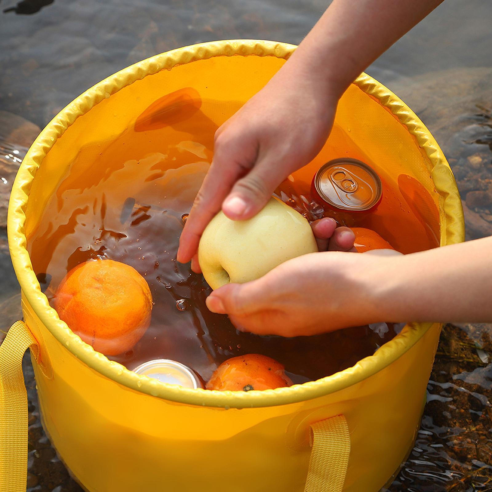 

Складное ведро для мытья автомобиля, переносная многоцелевая корзина для кухни, рыбалки, дома Yellow 20L