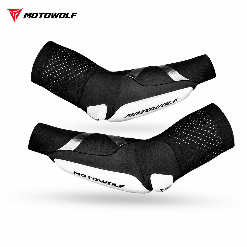 MOTOWOLF Motorrad Ellbogenschoner CE-zertifizierte Armschoner Schlagfest Atmungsaktiv Anti-Rutsch-Schutz für Dirtbike Motocross MTB