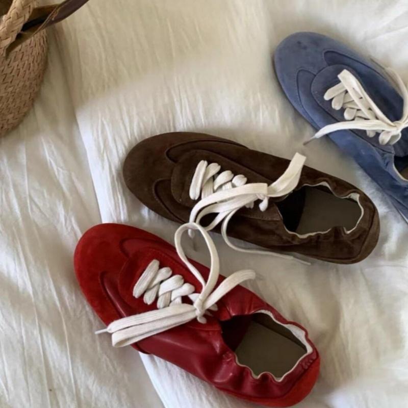 Fashion Leather Women's Casual Sneakers Designer Training Shoes Patchwork Lace-up Sneakers Leather Flat Women's Shoes