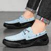 2025 Men's Shoes Spring Casual Retro Leather Shoes Men's Versatile Low-top Casual Shoes Men's Large-size Shoes Color Matching