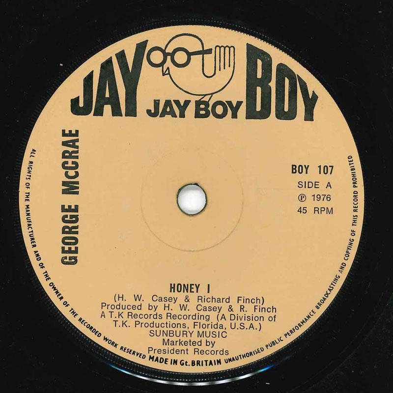 

7inch Record GEORGE MCCRAE - Honey 1 BOY107 Jay Boy 1976 UK Soul/Funk Used