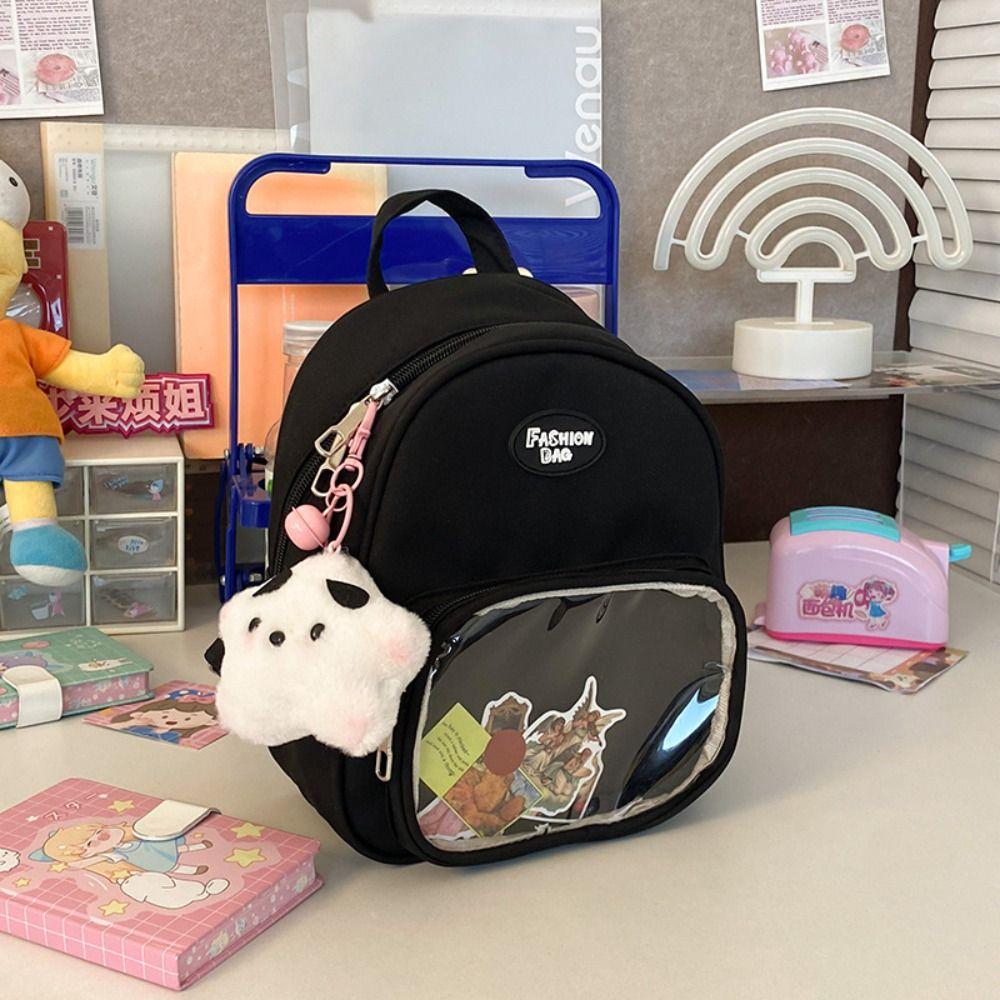 New Nylon Harajuku Backpack PVC Pocket Japanese Style Doll Bag Transparent Kawaii Itabag