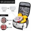 White Cat Holding Coffee Cup Pattern Insulated Lunch Bag for Women Kids Portable Food Boxes Thermal Lunch Box Tote