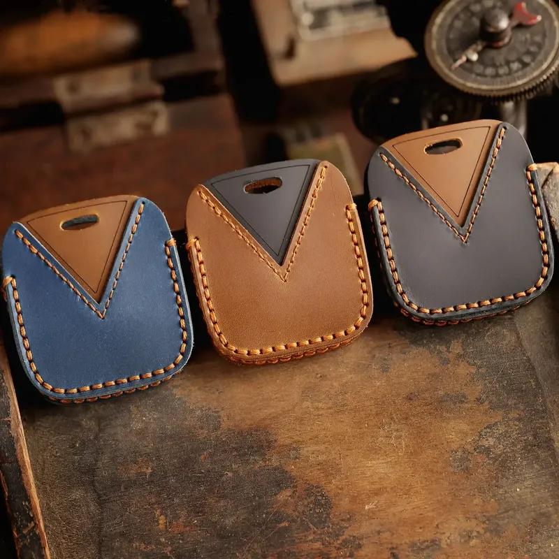 Leather Car Key Case Cover Holder Keychain Shell for Zeekr 001 Bluetooth Physical Key for Zeekr 009 Car X Remote Key Protector
