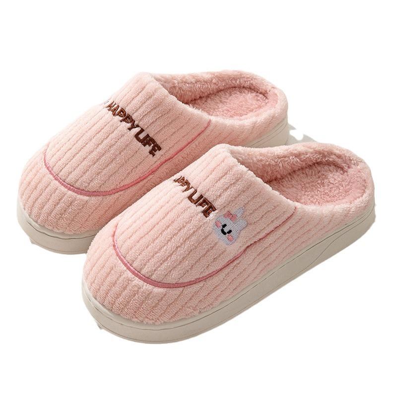 Cotton slippers women's new winter thick-soled home warmth fleece slippers non-slip couple cotton towing cotton shoes