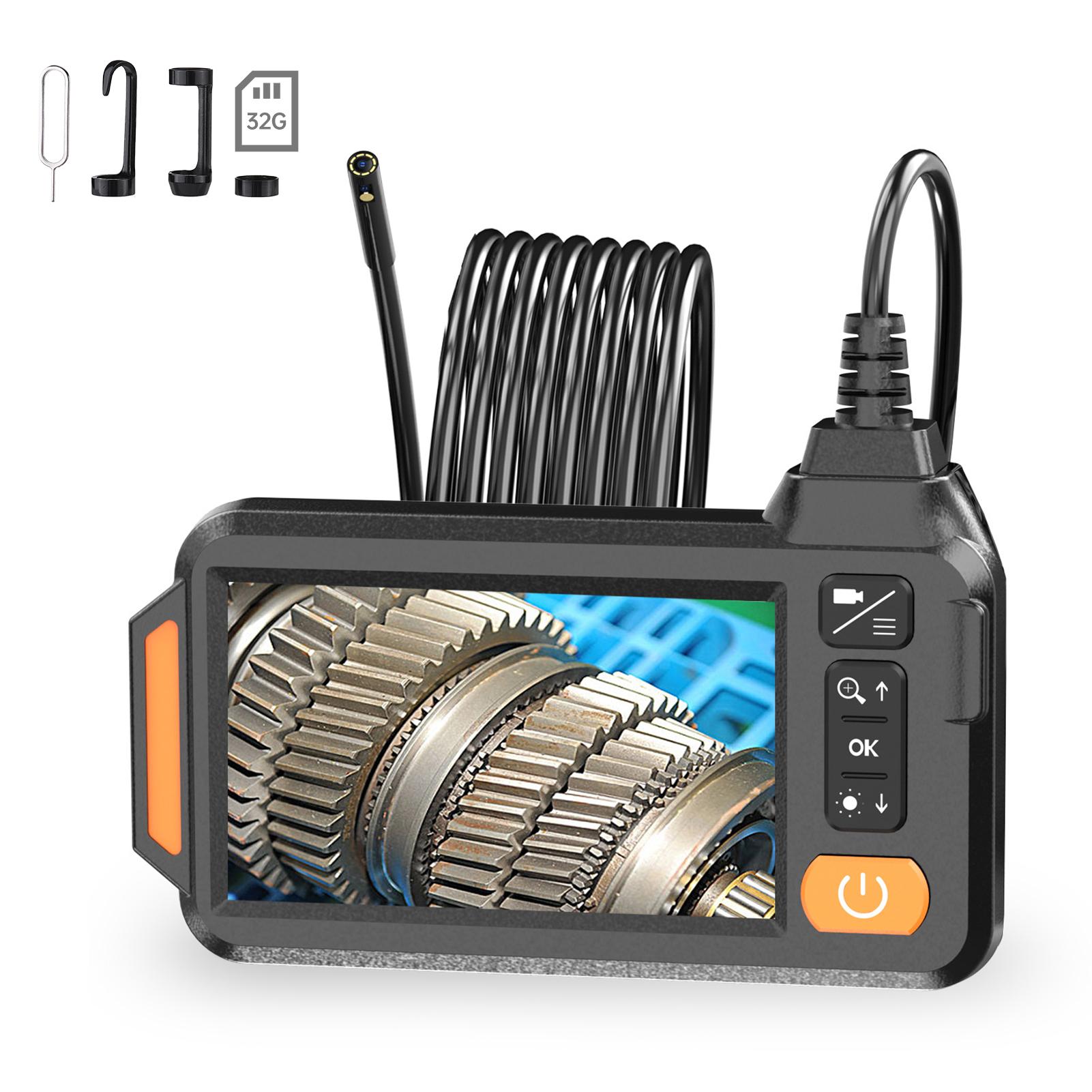 

Industrial 1080P Sewer Inspection Camera Dual Lens with 8 LED Lights Endoscope Pipe Camera 4.3 HD Screen Real-time Monitor 6.5ft Semi- Cable