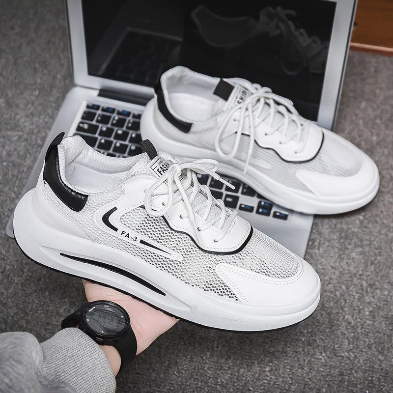 

2025 summer new casual sports trendy shoes trend increases men s shoes versatile breathable little white mesh shoes board shoes 44