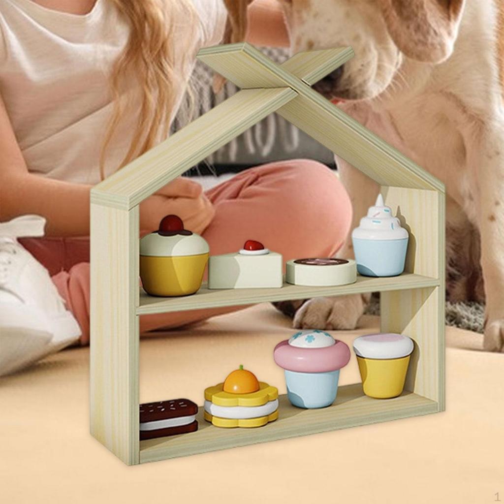 Kitchen Play Foods Toys Early Education Playset Display Shelf Preschool Bread Boys Girls Pre