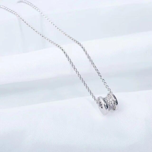 

Классический кулон из стерлингового серебра 925 пробы с гипсофилой, женское ожерелье на небольшую талию, модный бренд, элитные банкетные роскошные ювелирные изделия белый