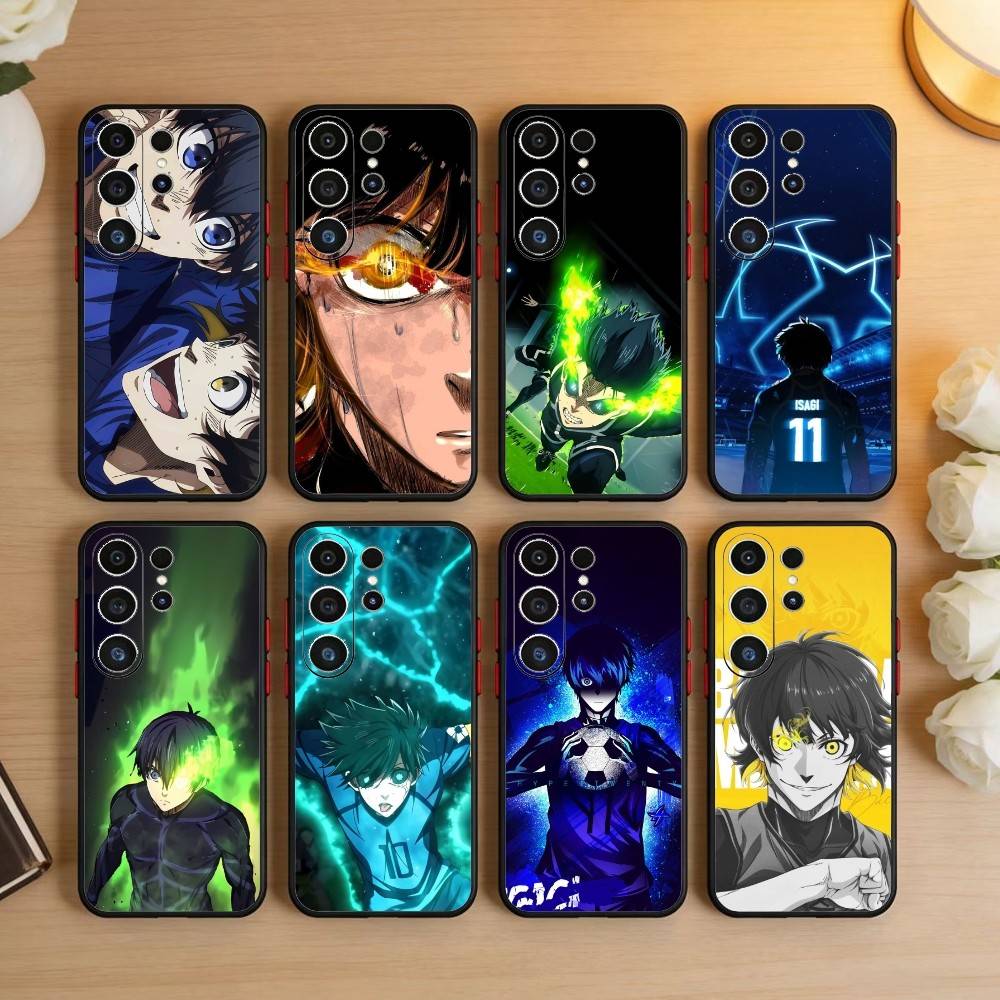 Anime Trent B-Blue L-Lock Phone Case For Samsung S26,S25,S24,S23,S22,S21,S20,Ultra,Plus,FE Black Soft Cover