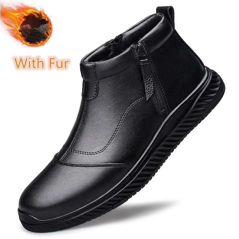 

Модные универсальные мужские зимние плюшевые сноубутсы, мужские повседневные базовые ботинки, мужская удобная обувь с низким верхом, мужская деловая обувь из натуральной кожи 45