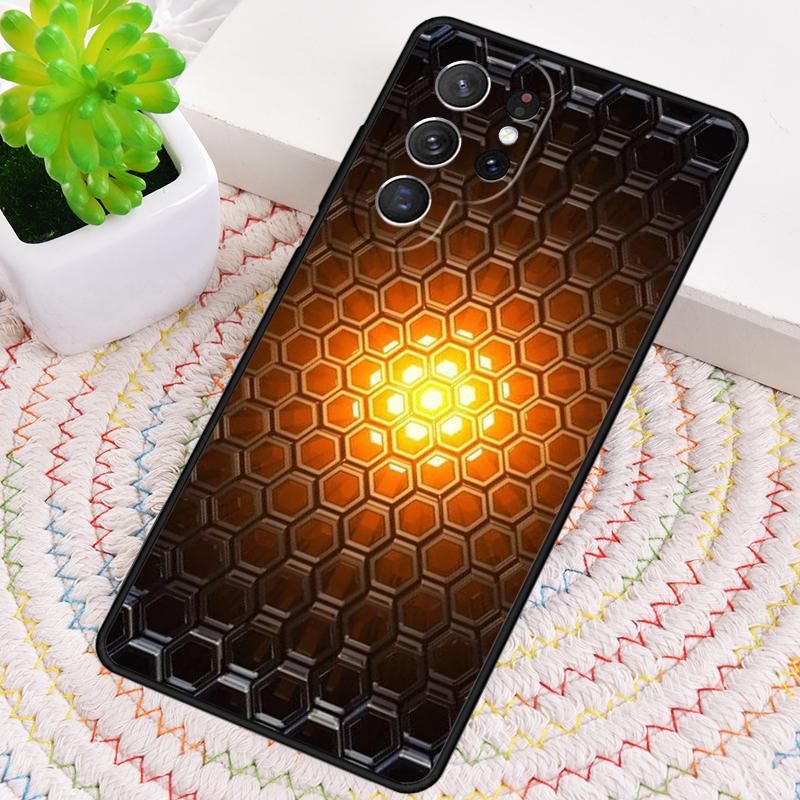 3D Hexagonal Lights Phone Case for Samsung Galaxy note 10 pro S26 Ultra S23 S24 FE S25 S21 S22 PLUS shockproof Cove