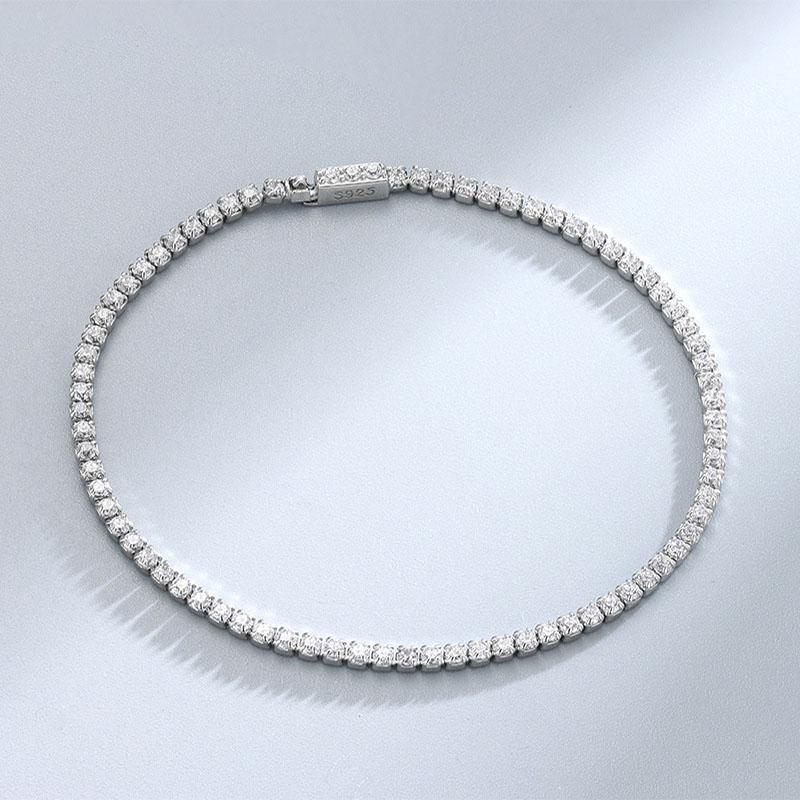 S925 Sterling Silver Full Drill 2mm Claw Chain Roman Zircon Bracelet Stylish Luxury Women 'S Bracelet