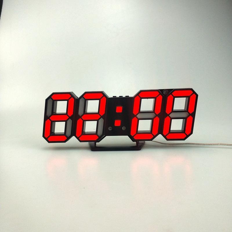 6609 Automatic Photosensitive Digital Clock 3D Electronic Clock Multi-Function Seat Hanging Dual-Purpose Led Clock Quality