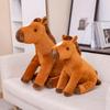60/80CM Simulation Sitting Horse Plush Toys Lifelike Brown White Horse Dolls Stuffed Soft Animal Toys Kids Birthday Decor Gift