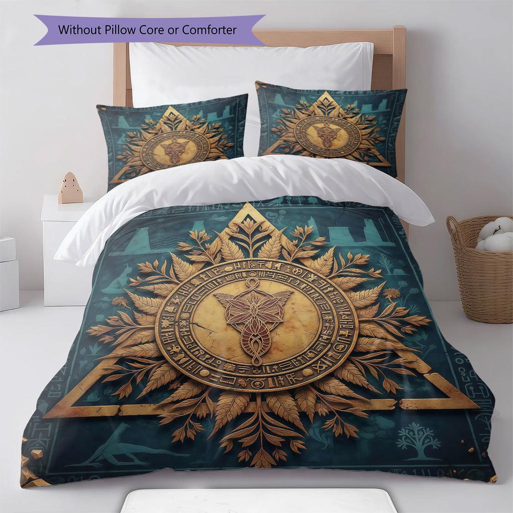Embossedtotem Pattern Bedding Quilt Set Quilt Cover Pillowcase Home Decoration Birthday Gift (1 * duvet cover + 2 * pillowcase, without core)