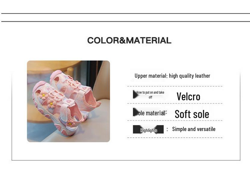 2026 Children's Cute Flower Summer Sandals - Comfortable, Versatile, Outdoor Wear with Magic Sticker and Bright Colors.