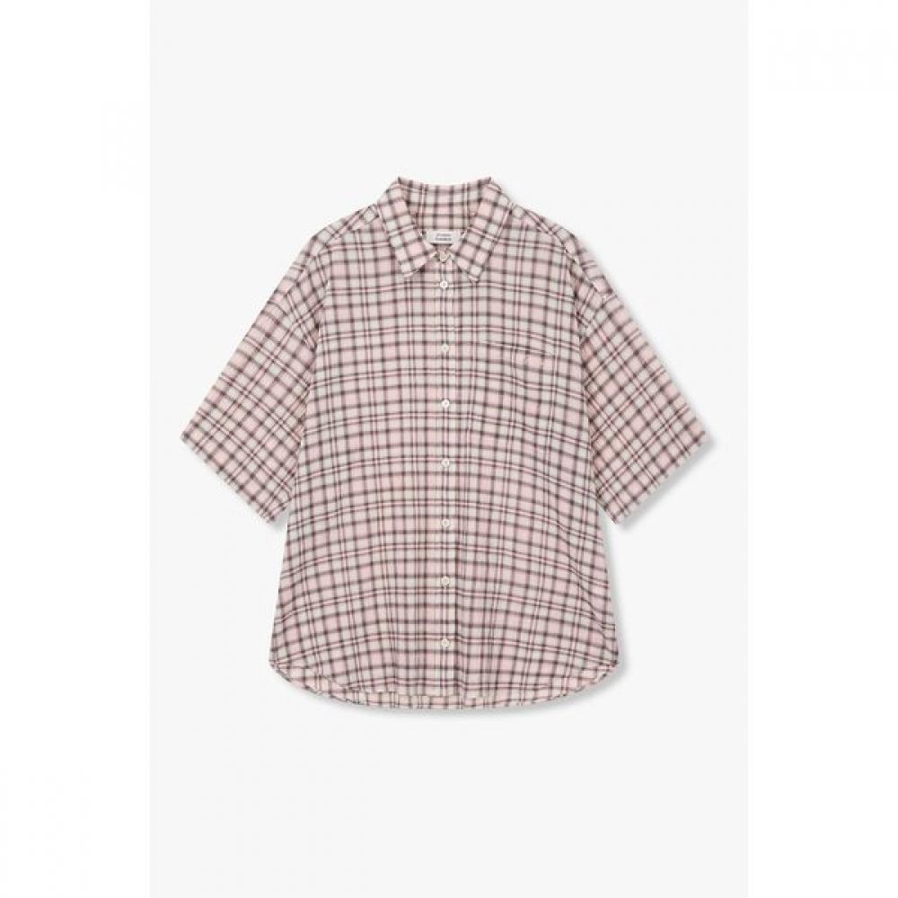 Studio Tomboy Oversized Check Short Sleeve Shirt 9176221989ar