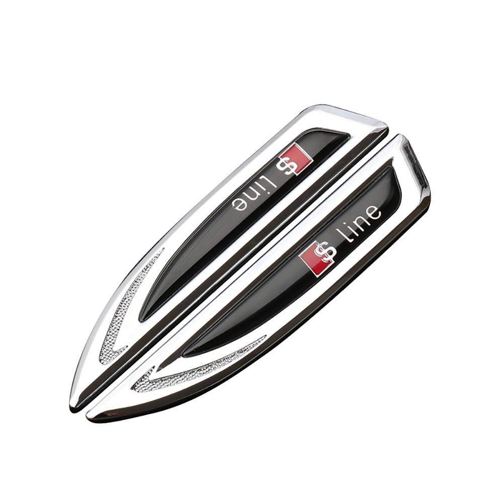 2pcs Car Styling Side Fender Body Decoration Metal Emblem Sticker For Audi Sline TT A1 A2 A3 A4 A5 A6 A7 A8 8P B6 B7 B8 C5 C6 C7