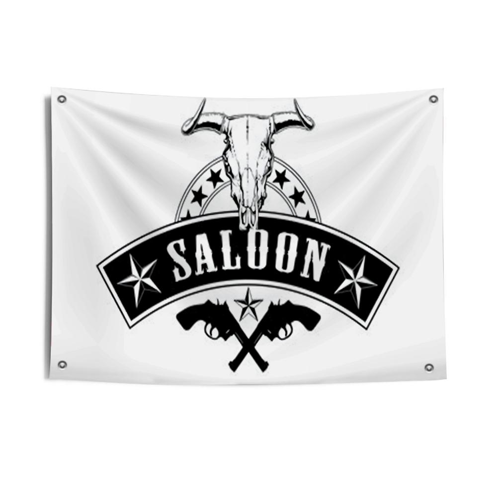 Western Cowboy Tavern Flags Sunproof Windresistant Outdoor Flag Festival Decor For Courtyards  Gardens Shops Camping