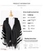 Women's Hooded Cape Shawl: Warm Autumn/Winter Tassel Slit, Two-way Imitation Cashmere Scarf