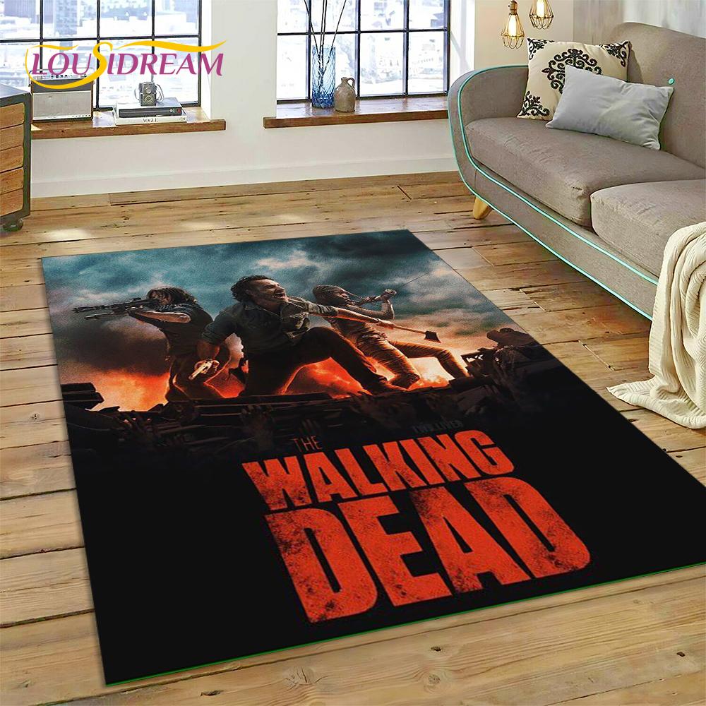 Tappeto 3D The Walking Dead Lincoln TWD TV per Soggiorno Camera da Letto Decorazione Casa, Tappetino da Pavimento Antiscivolo Decorazione per Divano Zerbino