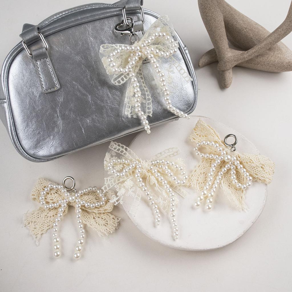 Lace Pearl Bow Shoe Shoelaces Charms for Sneakers Decorative Shoe Flower Buckle Decorative Shoe Fashion Charm Accessories