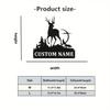 Customizable Deer Silhouette Metal Wall Art, Personalized Family Name Sign for Home Decor Indoor Outdoor